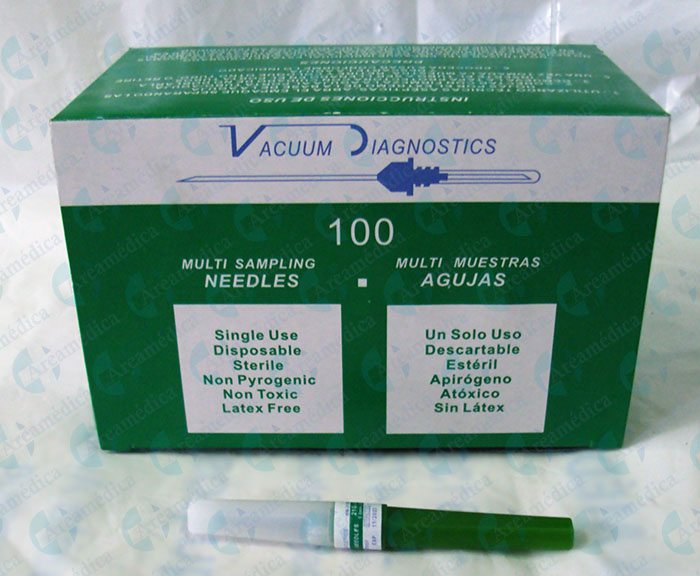 Aguja Vacuntainer 21GX1 caja x 100 und