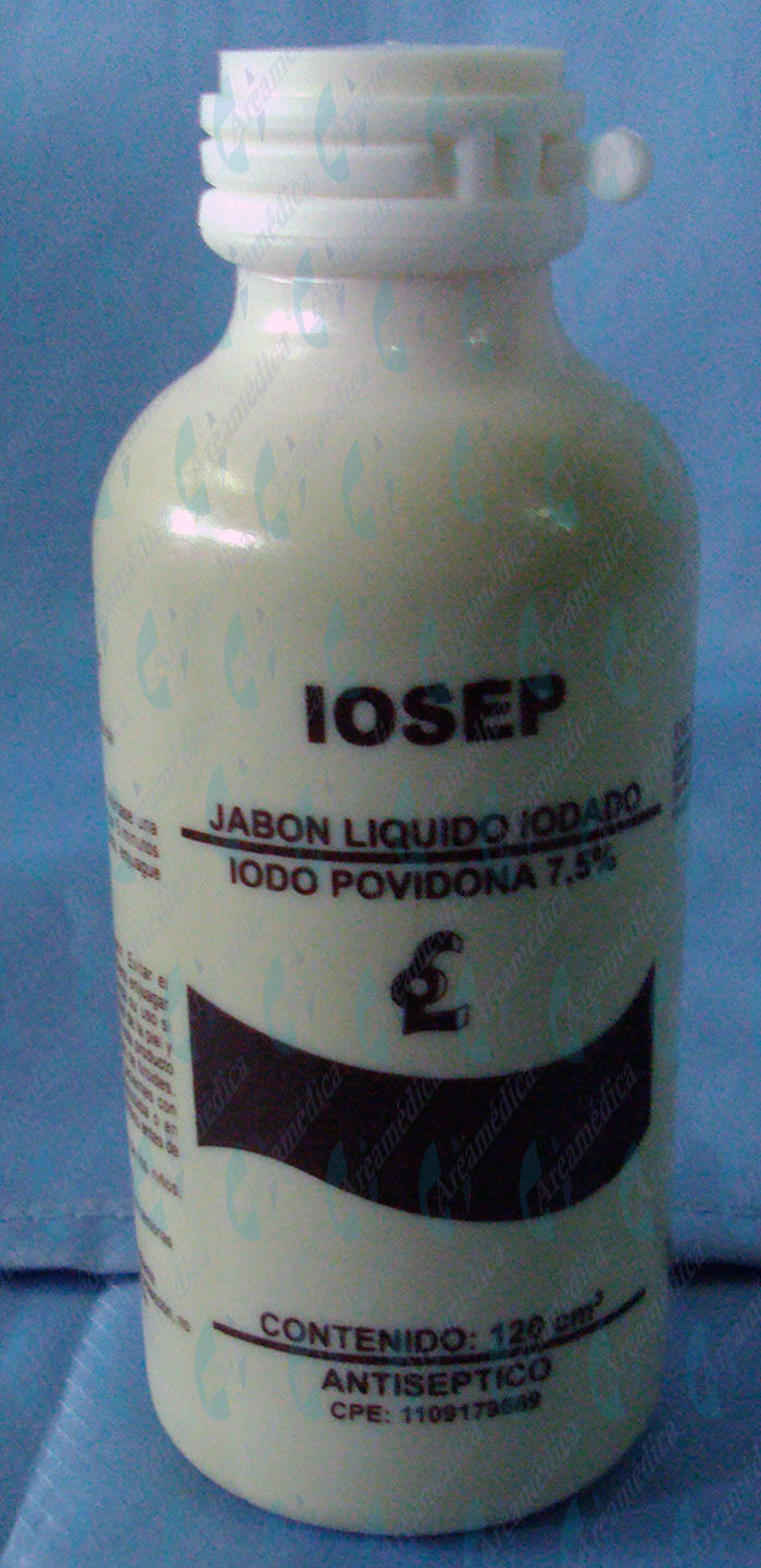 IOSEP JABON LIQUIDO  YODADO 120 CM3 IODO POVIDONA 7,5% ANTISEPTICO