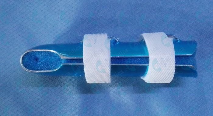 Inmovilizador dedo indice tipo plegable 9 CM aluminio con banda ajuste blanca