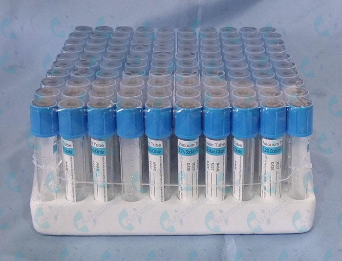 Tubo extraccion de sangre Azul (Citrato de sodio 3.2%) 2.7cc tapa azul