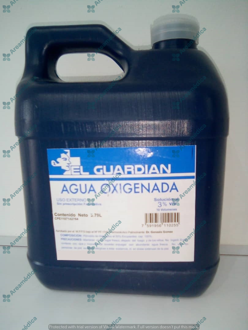 Agua Oxigenada Guardian Solucion al 3% V/V Presentacion 3,79L
