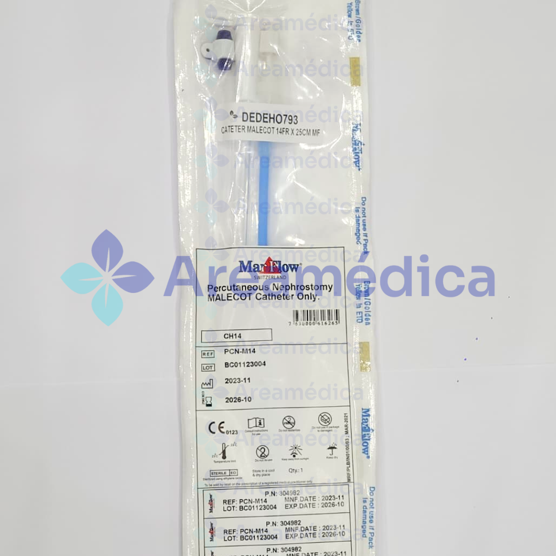 Cateter Malecot 14FR x 25cm. Cateter de Nefrostomia Percutanea Malecot