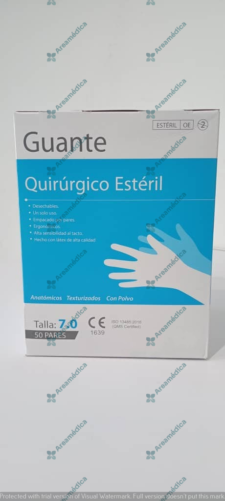 Guantes Quirurgicos Esteriles Talla 7 Caja por 50 pares