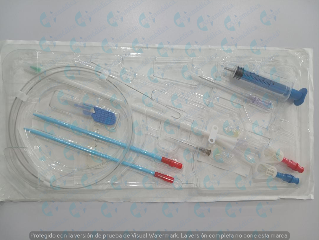 Kit hemodialisis con bilumen 14fr x 20cm