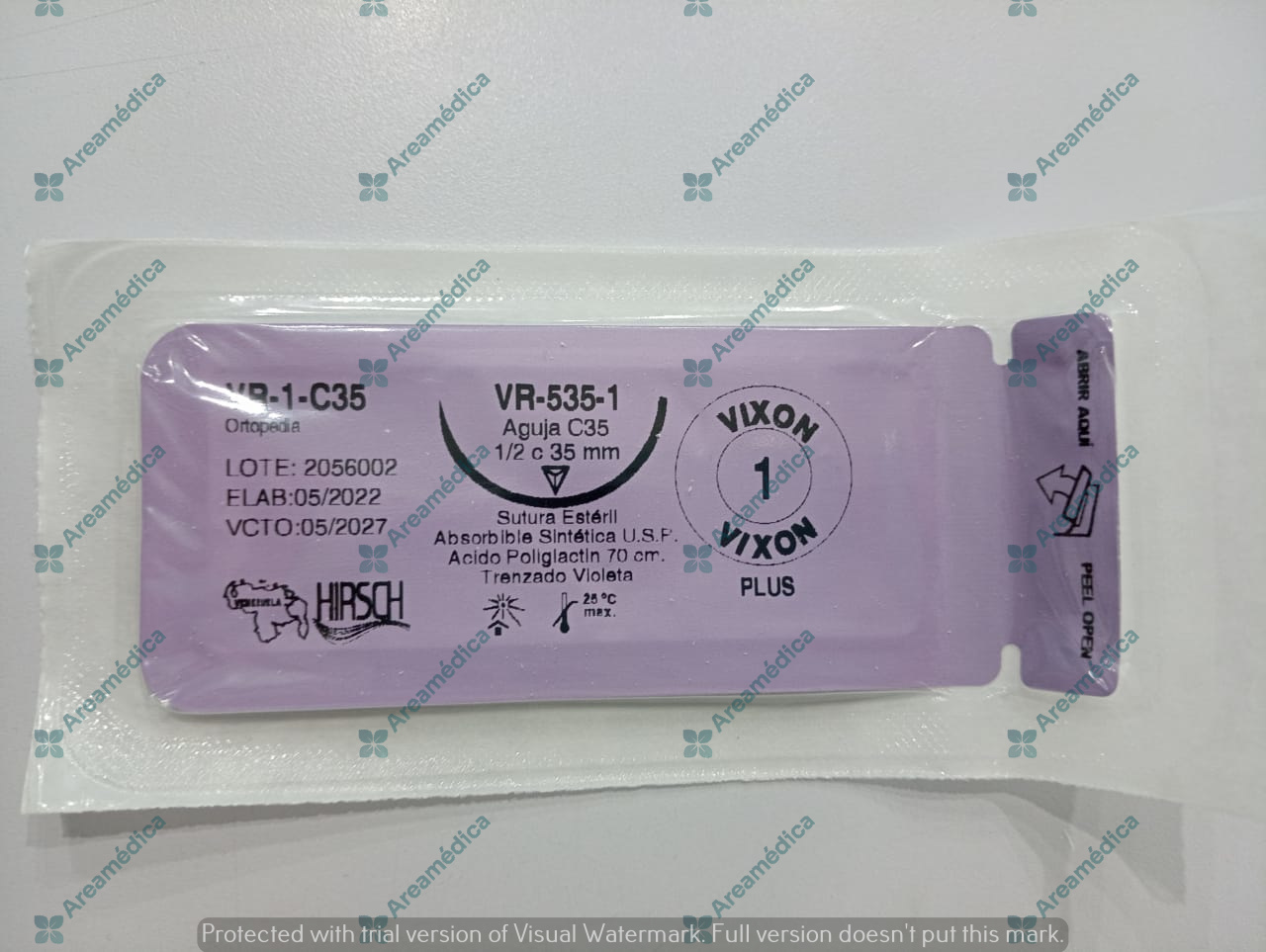 Vicryl  1 Curva Cortante V-535 Aguja 1/2C 35mm x 70cm V-1-C35 Poliglactina Sutur