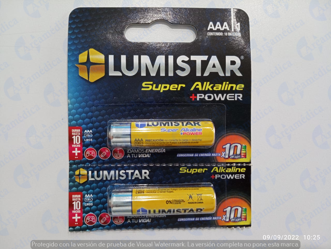 Baterias pilas alcalinas AAA paquete x 2 pilas