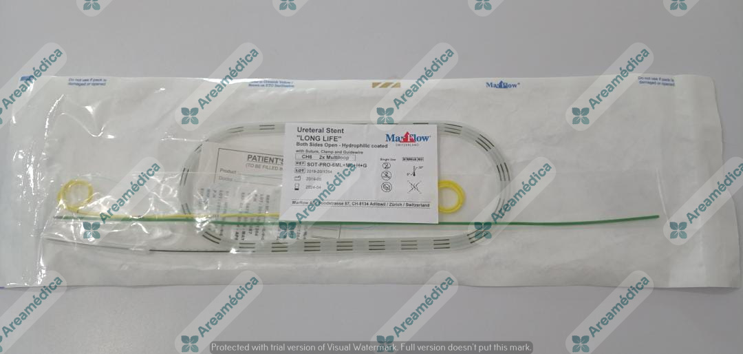 Cateter Doble J 6FR x 24-30CM (Largo Variable) Multiloop Larga Duracion 180 dias