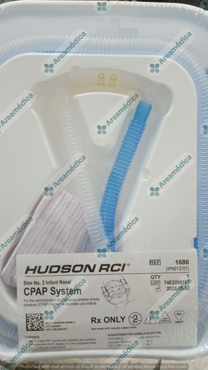 Sistema CPAP Nasal Neonatal Tamaño 2 Infante Marca Hudson RCI