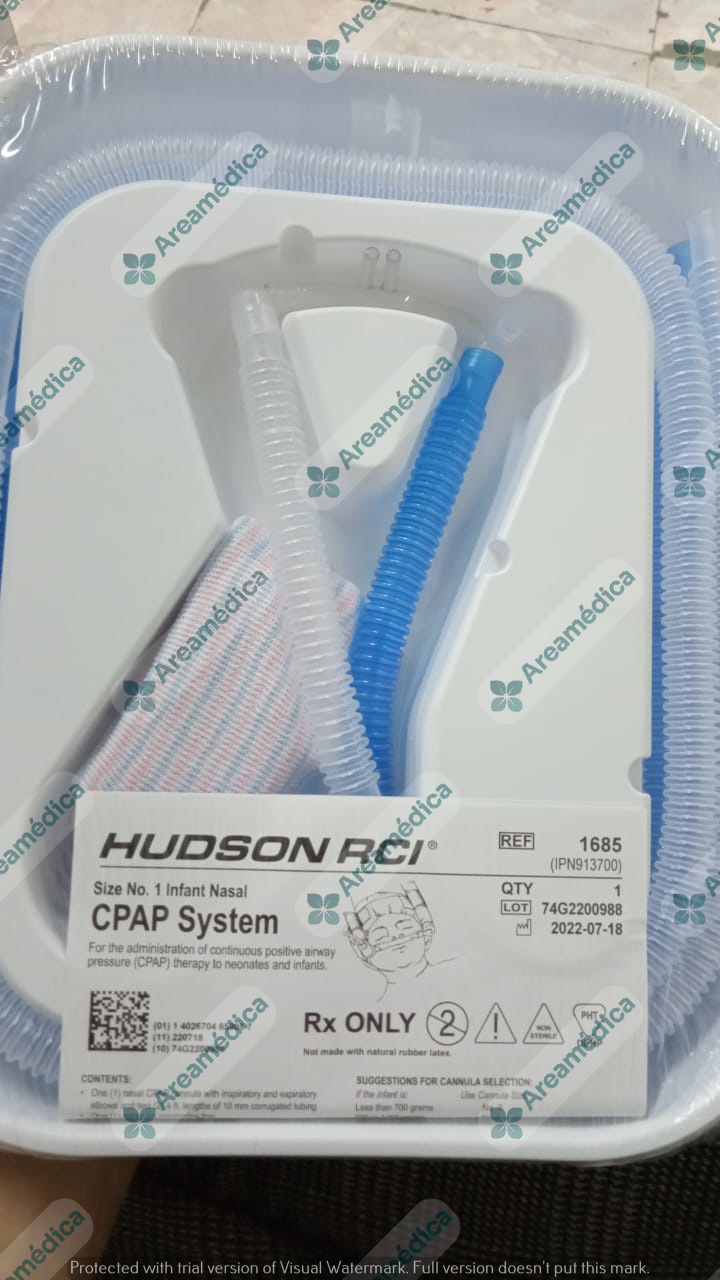 Sistema de CPAP Nasal Neonatal Tamaño 1 Infante Marca Hudson RCI