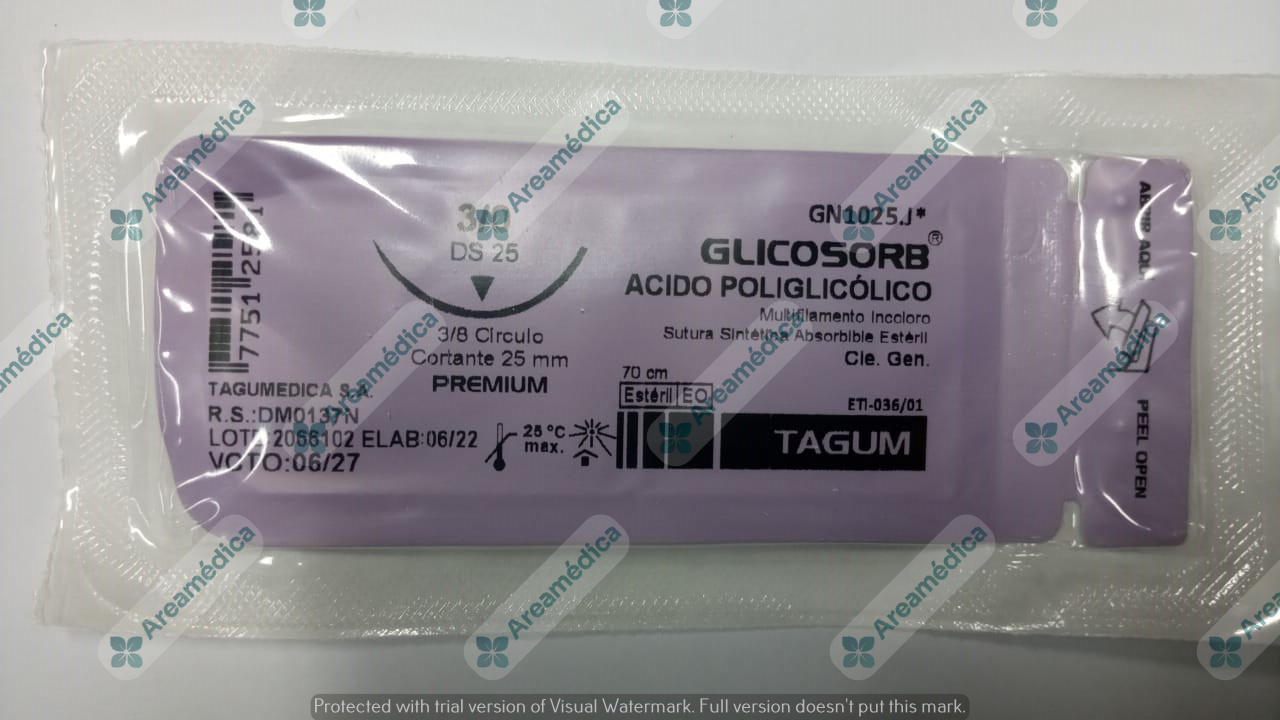 Vicryl 3-0 Curva Cortante V-683 Aguja 3/8C 25mm 70cm Sutura Absorbible Sintetica