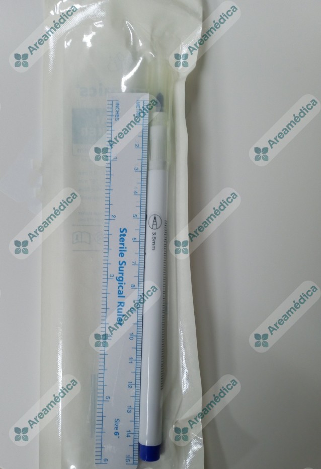 Marcador Quirurgico Para Piel Esteril Grueso 3.5mm Color Azul Con Regla Oferta