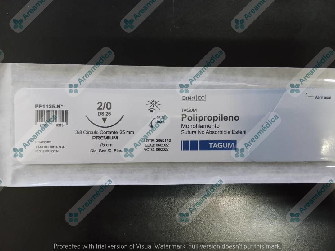 Prolene 2.0 Curva Cortante PPP-8185 Aguja 3/8C 25mm Azul 75cm Cuticular No Absor
