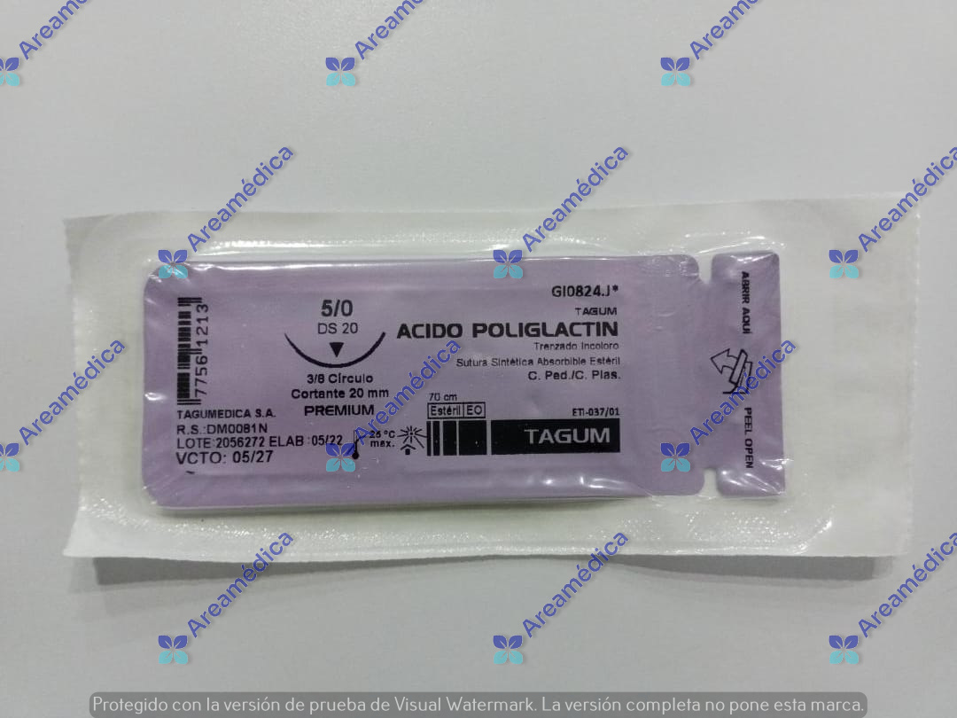 Vicryl 5.0 Curva Cortante V-121-1 Aguja 3/8c 20mm 70cm Sutura