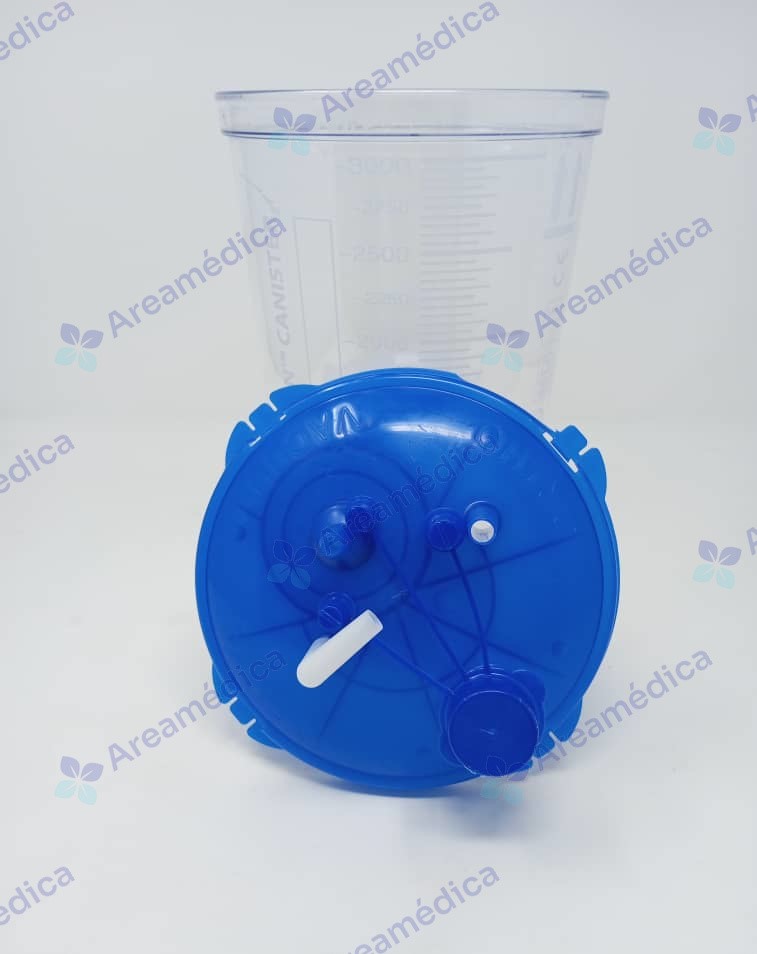 Frasco De Succion 2000cc Tapa Plastica Azul Sin Manguera Descartable