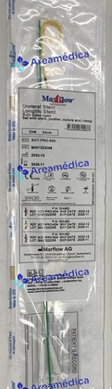 Cateter Doble J 6Fr x 24cm Cateter Ureteral Larga Duracion 180 Dias (E )