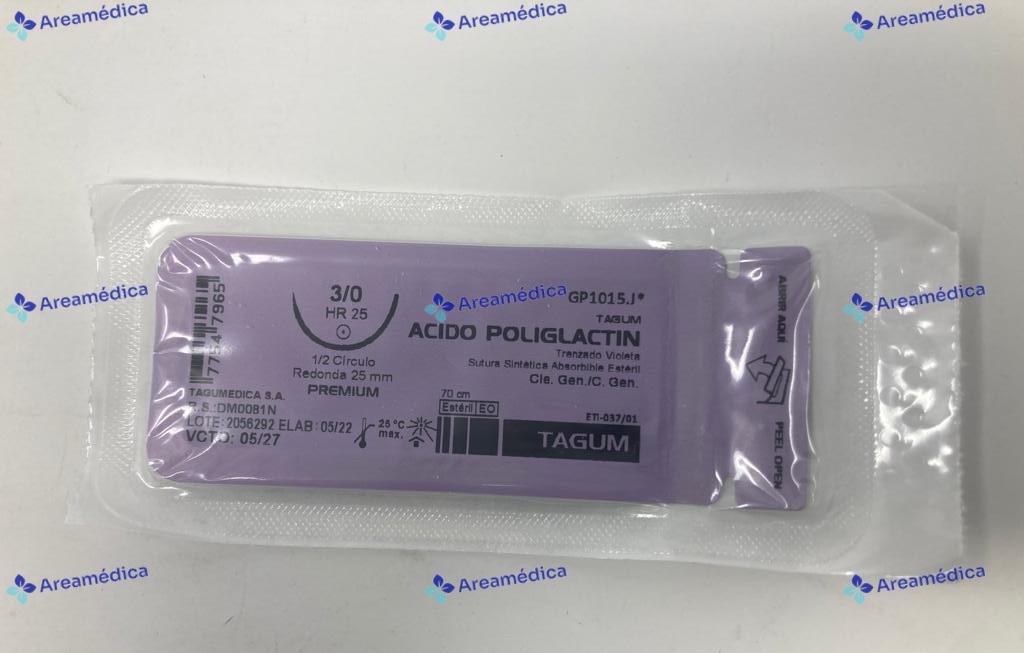 Vicryl 3.0 Curva No Cortante J316 Aguja 1/2C 25mm 70cm Gastro Sutura Tagum