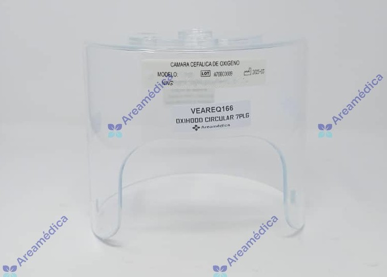 Oxihood 7 PLG / 19 cm Neonatal Camara De Oxigeno Circular en Acrilico y Conector
