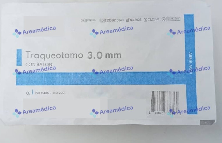 Traqueostomo 3.0 mm con Balon Traqueotomo Descartable Tubo de Traqueostomia (E )