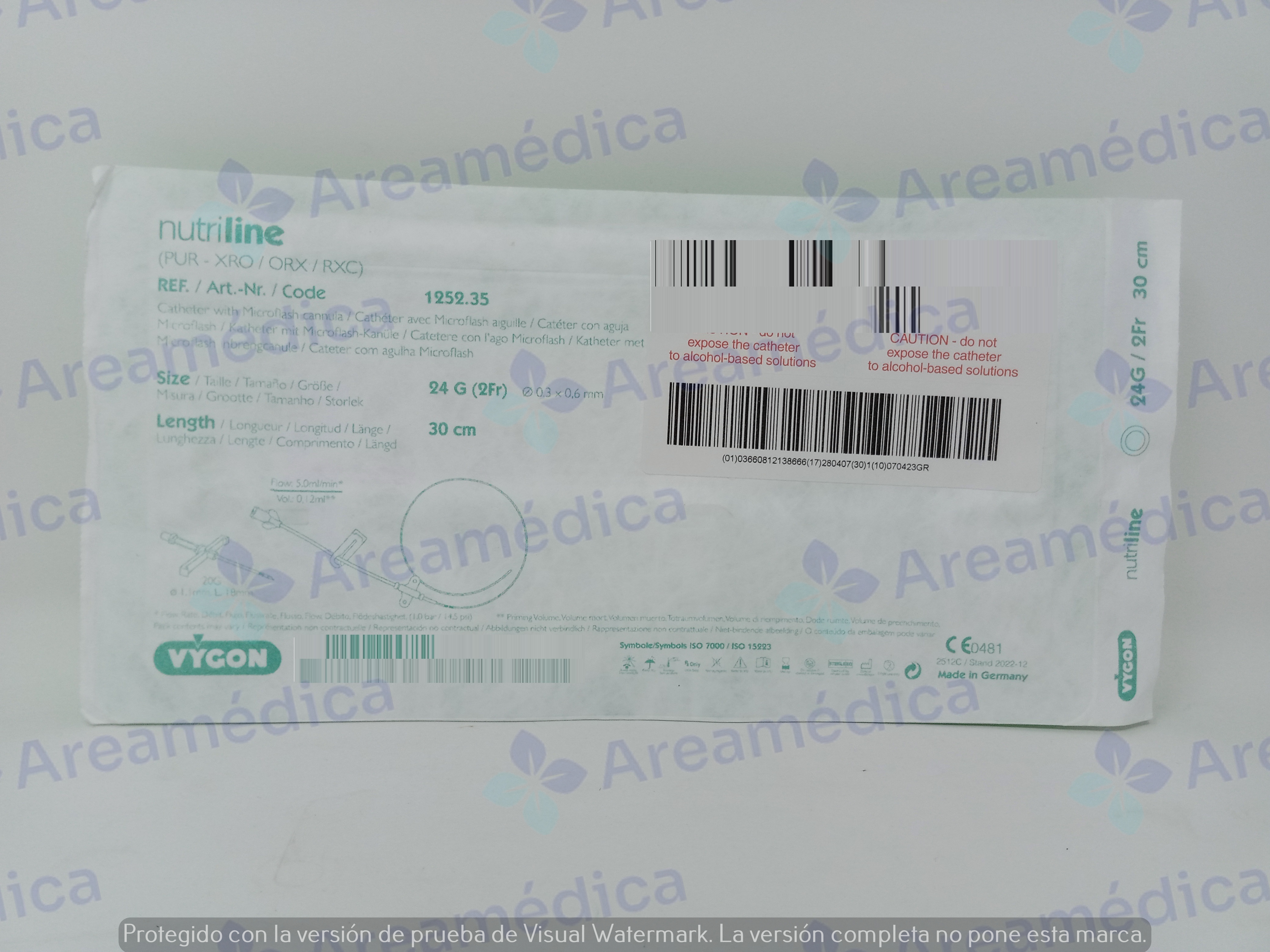 Cateter epicutaneo cava 1 lumen 1 Fr x20cm