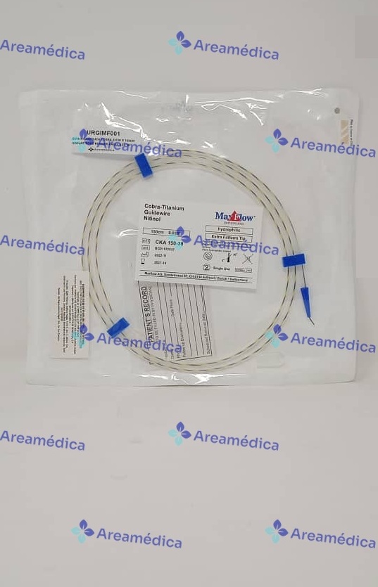 Guia Hidrofilica Nitinol 0.038" X 150 Cm Super Flexible Zebra/Cobra Angulada