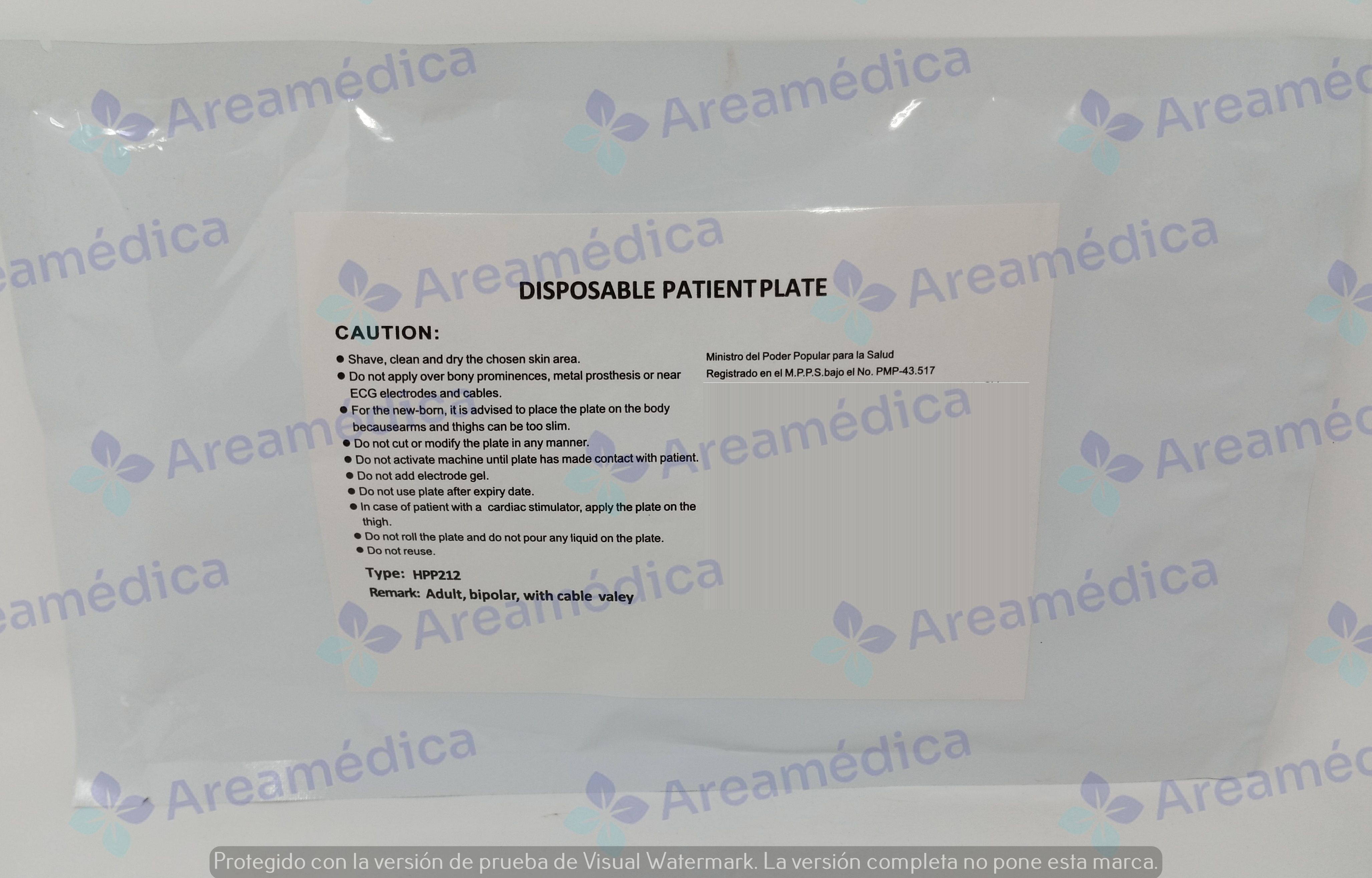 Placa para electrocauterio con cable tipo valleylab descartable electrobisturi