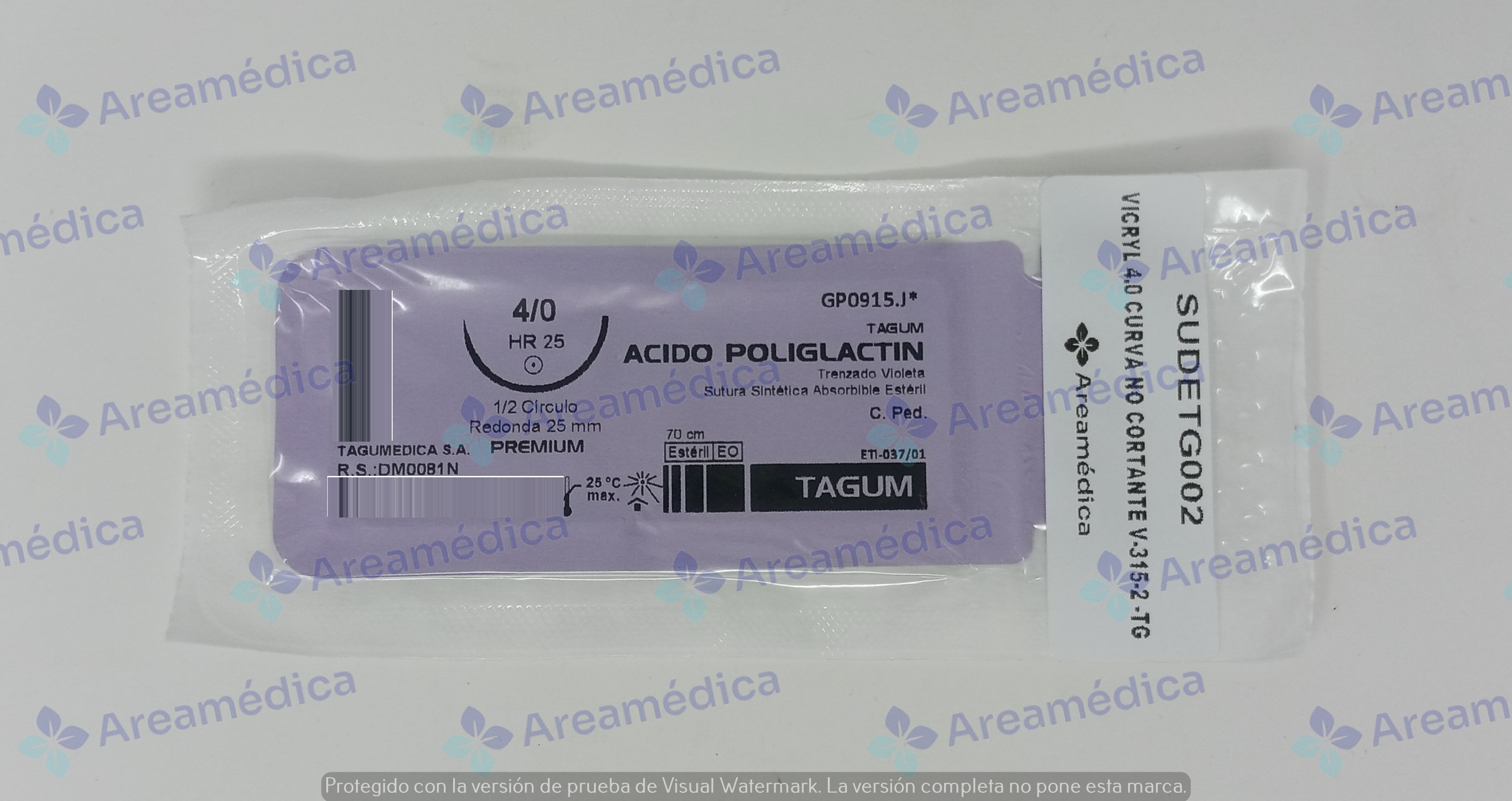 Vicryl 4.0 curva no cortante v-315-2 - aguja 1/2c 25mm 70cm 1a gastro trenzada