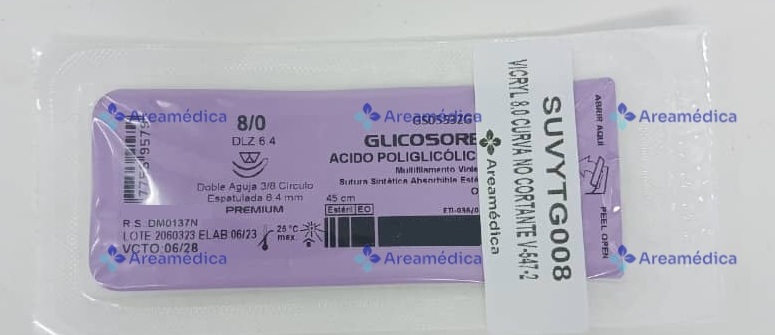 Vicryl 8.0 Curva No Cortante V-547-2 2 Agujas 3/8C 6.4mm 45cm Oftalmol Sutura