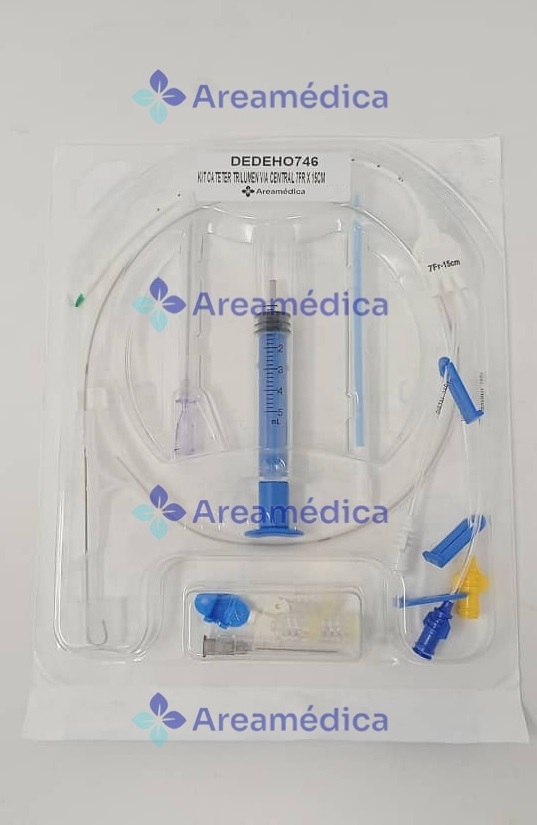 Kit Cateter Trilumen Via Central 7FR X 15cm Cateter CVC 7x15 (E )
