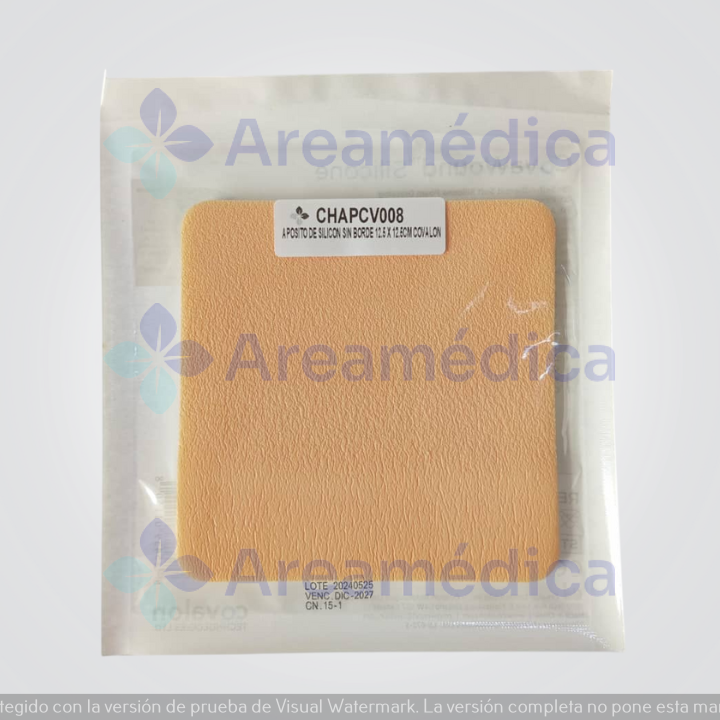Aposito De Silicon Sin Borde Autoadhesivo 12.5X12.5 CM 5X5 PLG Postquirurgico