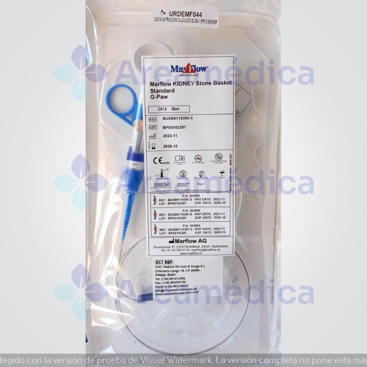 Cesta G-Paw 1,9FR X 90CM Extraccion Calculos Vejiga Ureter Stone Basket