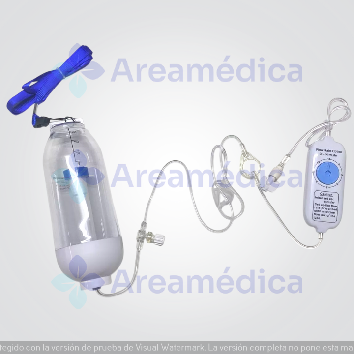 Bomba De Infusion Elastomerica 150 ML Flujo  Ajustable (0,2,4,6,8,10,12,14) ML/H