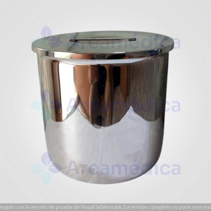 Bombonera Algodonera Con Tapa 1 LT Acero Inoxidable 13.5CM Largo X 14CM Diametro