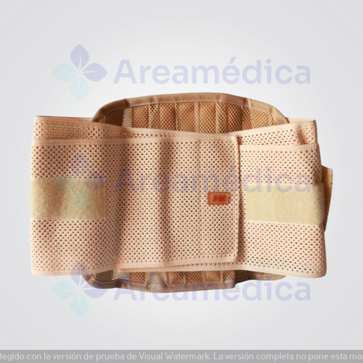 Faja Lumbar Talla L Lumbo Sacra Deluxe Cierre Magico Doble Ajuste 27CM Alto Beig