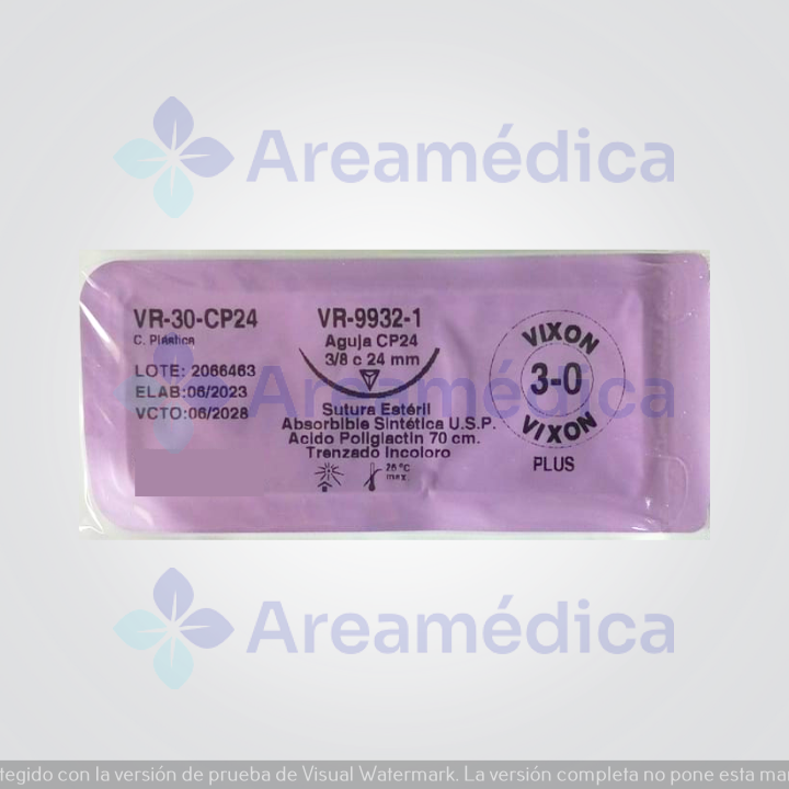 Vicryl 3.0 Curva Cortante Rapide Aguja 3/8C 24MM 70CM Poliglactina