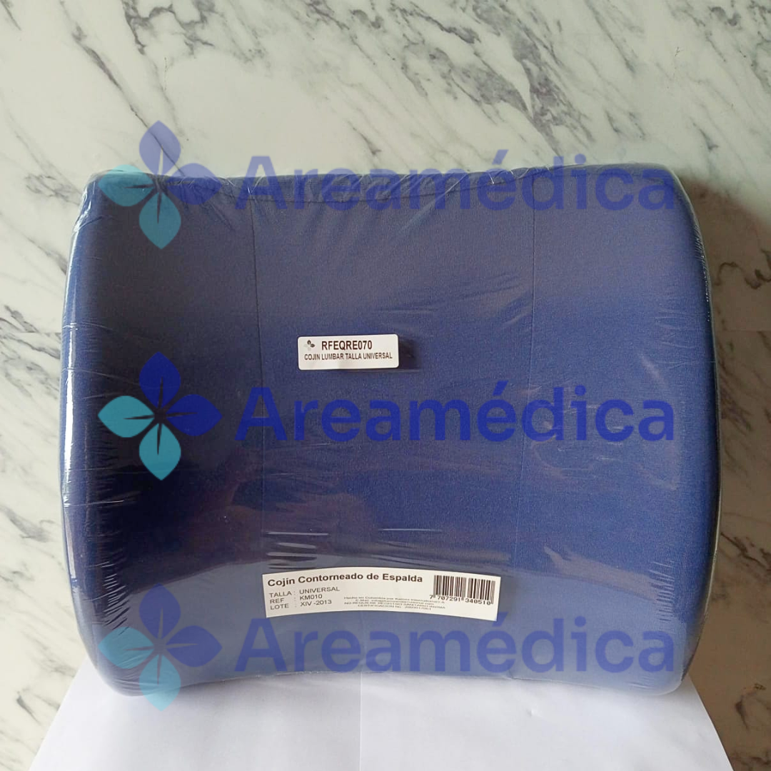Cojin Lumbar Talla Universal Espuma Viscoelastica Forro Azul