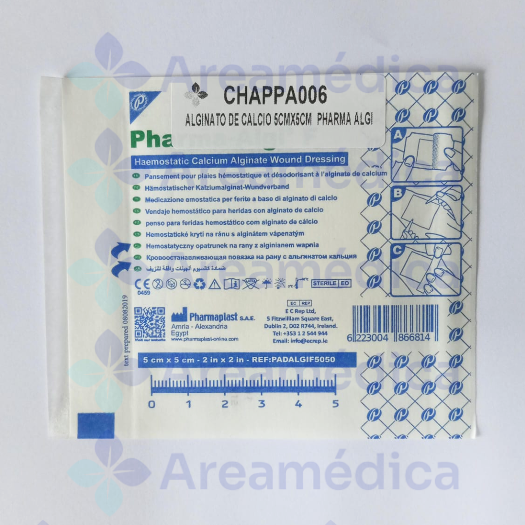 APOSITO ALGINATO DE CALCIO 5CMX5CM SUPER ABSORBENTE