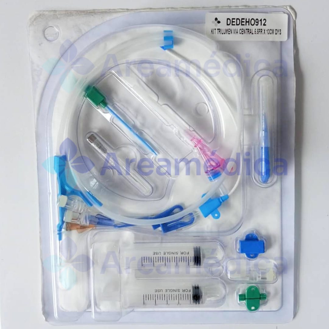 KIT CATETER TRILUMEN VIA CENTRAL 5.5FR X 13CM CATETER CVC