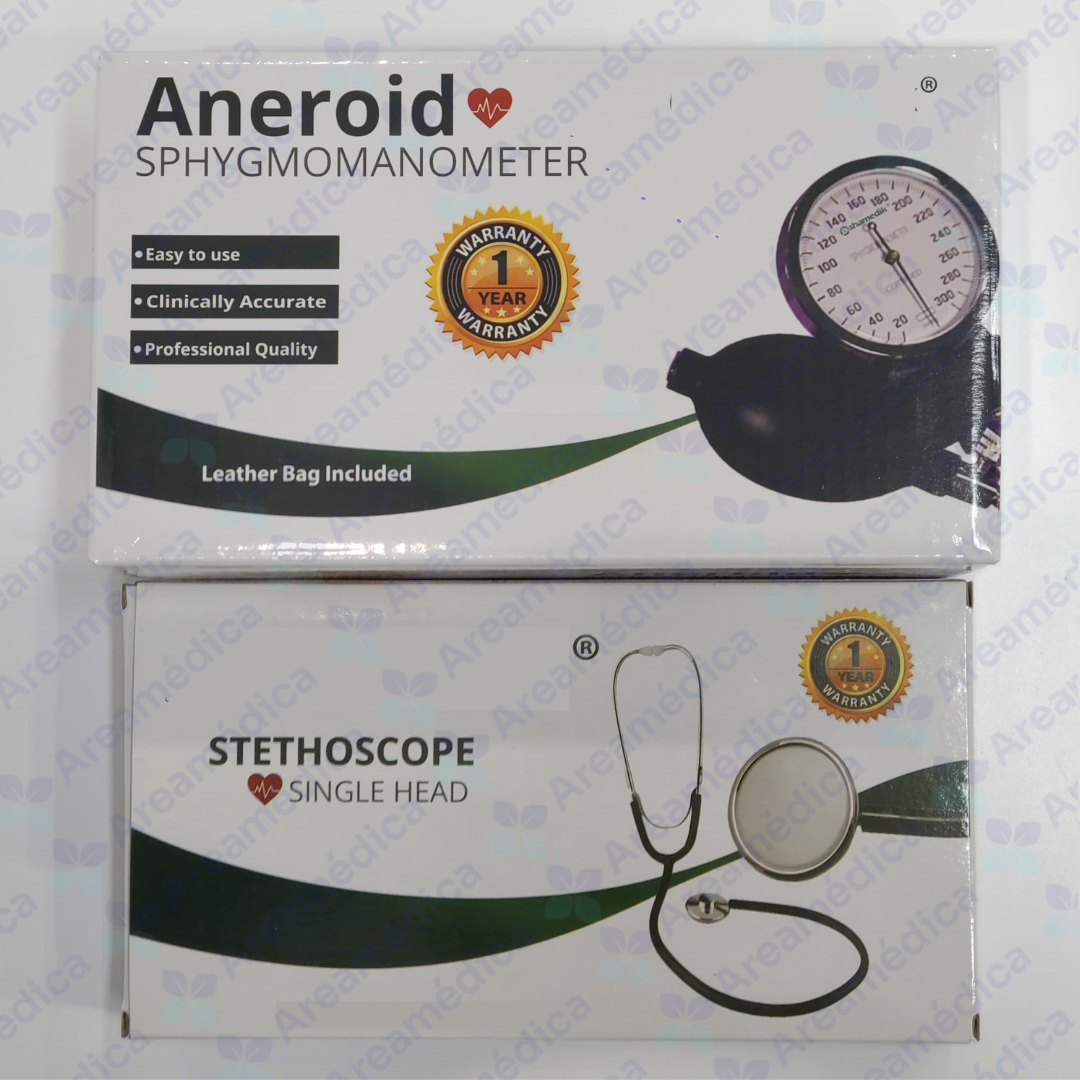 TENSIOMETRO ANEROIDE MANUAL CON ESTETOSCOPIO MANOMETRO BRAZALETE ADULTO