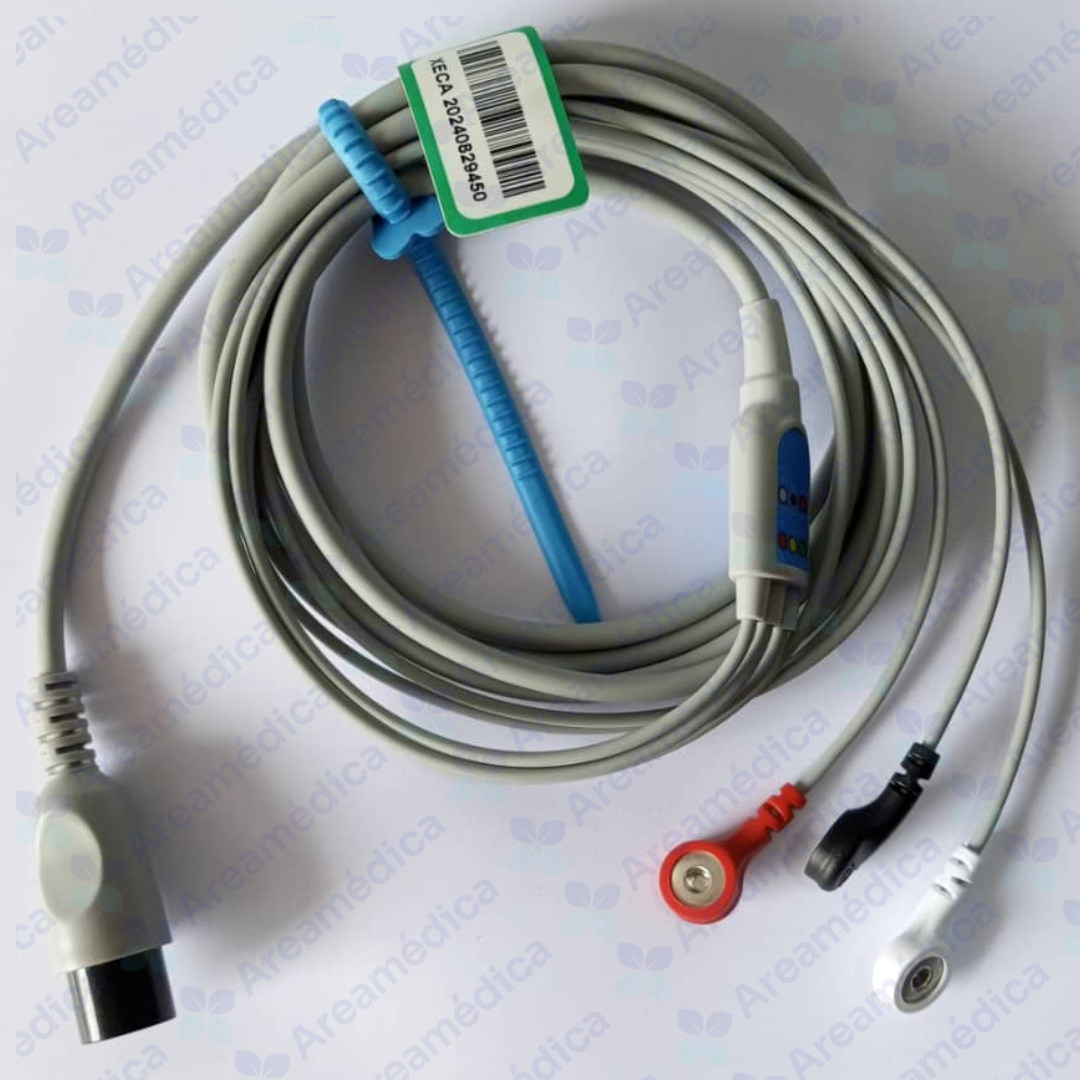 CABLE MONITOR ECG MINDRAY 6 PINES 3 LEADS TIPO SNAP BROCHE