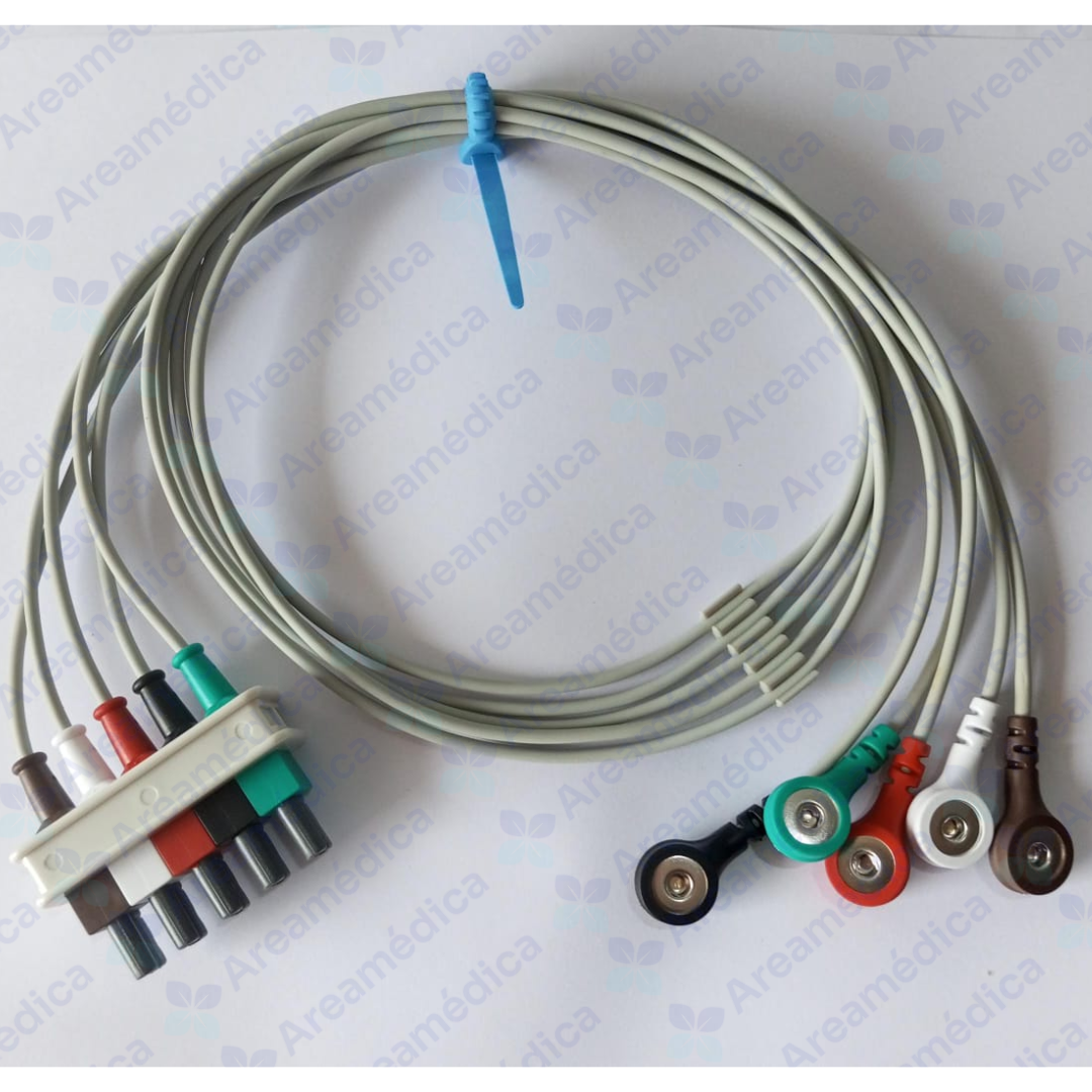LEADS JUEGO DE 5 CABLES  LEAD PHILIPS ADULTO PEDIATRICO TIPO SNAP BROCHE