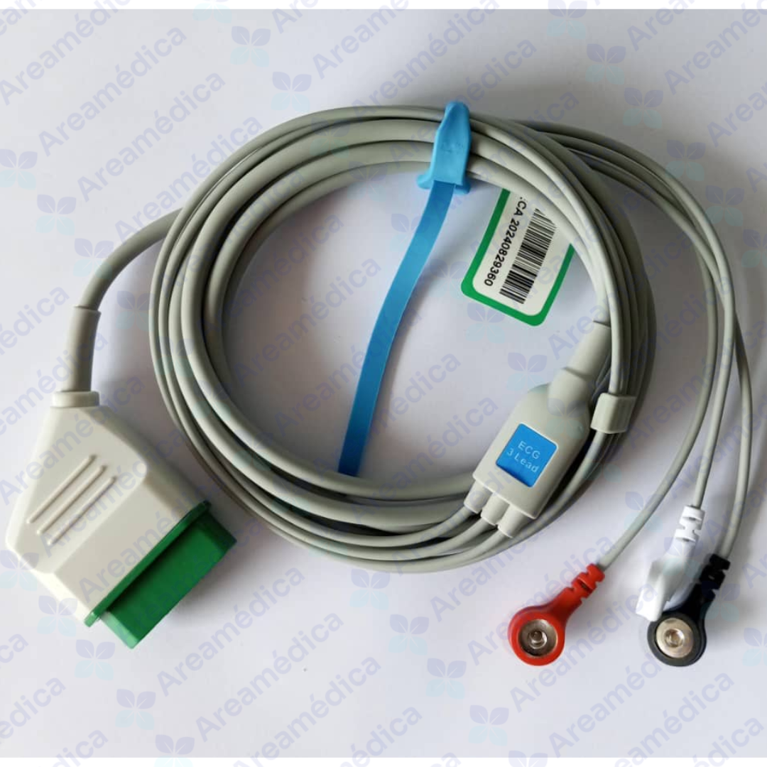CABLE MONITOR ECG NIHON KOHDEN 3 LEADS 12 PINES TIPO SNAP BROCHE