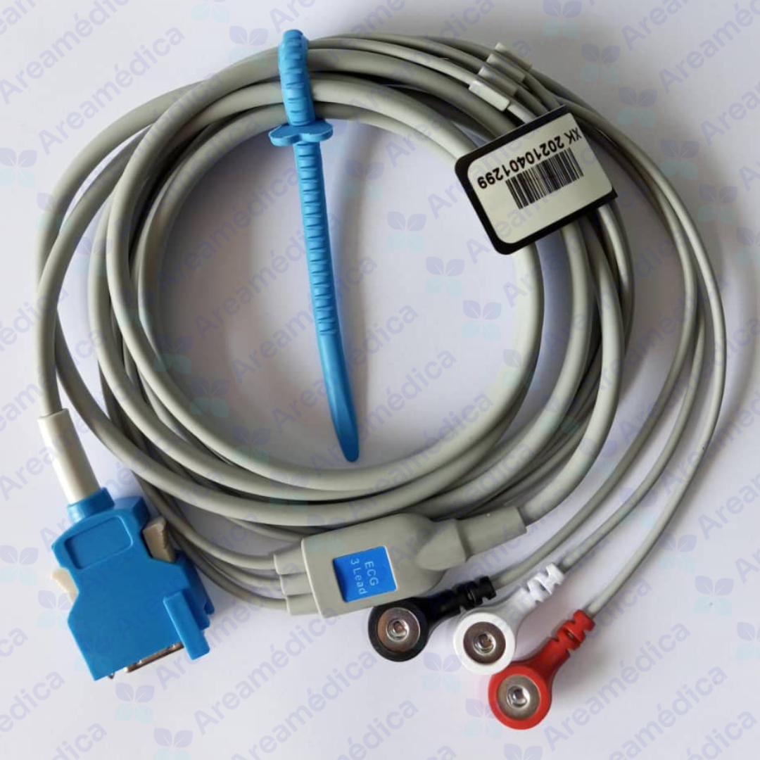 CABLE MONITOR ECG NIHON KOHDEN 3 LEADS 20 PINES TIPO SNAP BROCHE