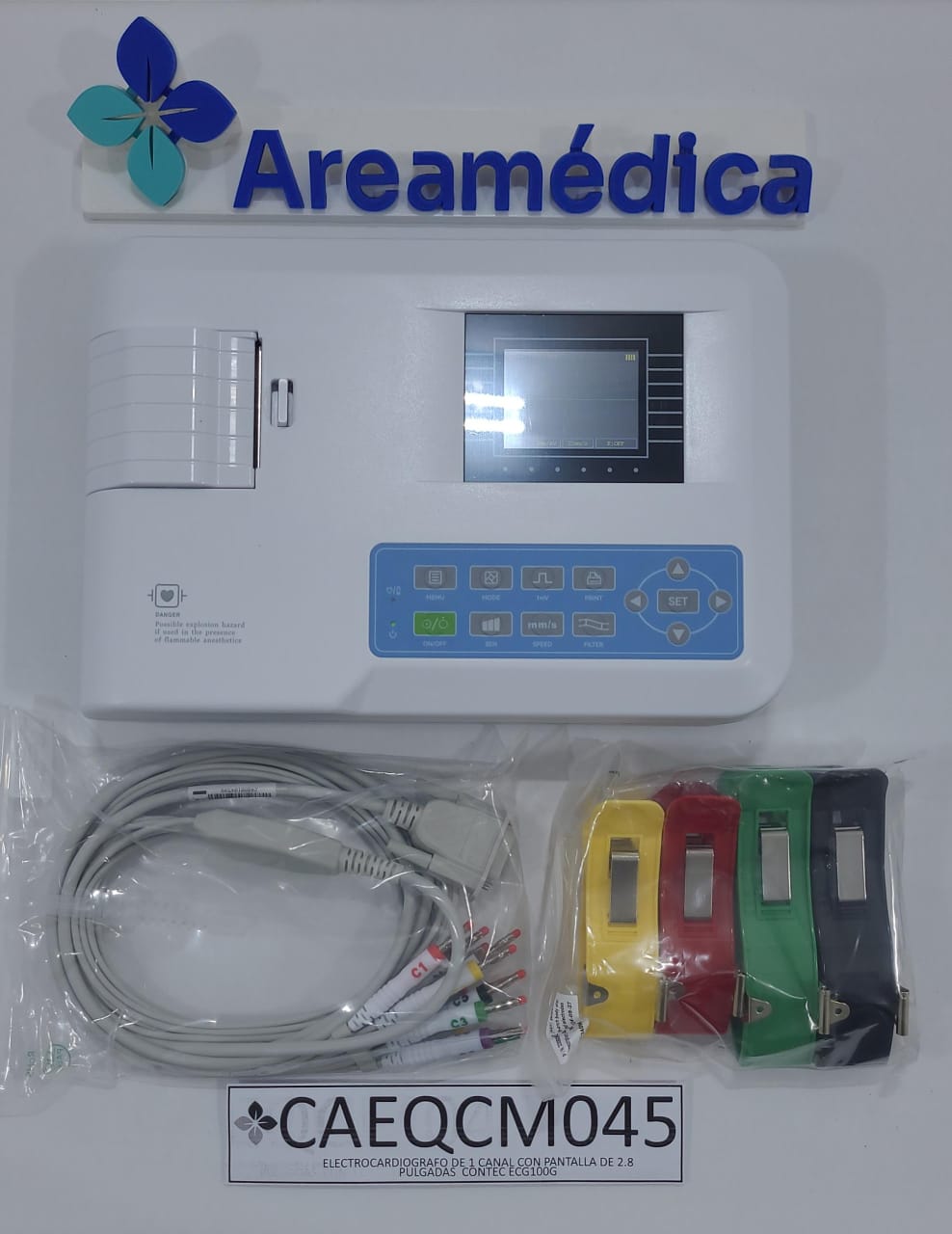 ELECTROCARDIOGRAFO DE 1 CANAL CON PANTALLA DE 2.8 PULGADAS