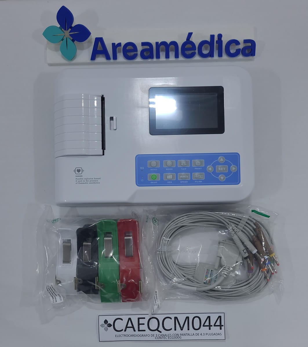 ELECTROCARDIOGRAFO DE 3 CANALES CON PANTALLA DE 4.3 PULGADAS