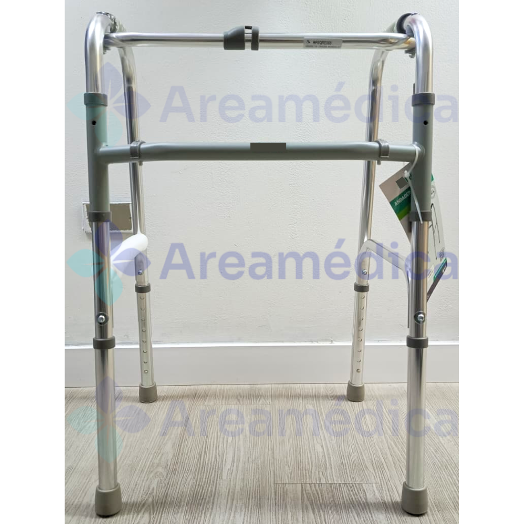 ANDADERA 2 EN 1 CON RUEDA ALUMINIO ADULTO RECIPROCAL 8 NIVELES DE AJUSTE