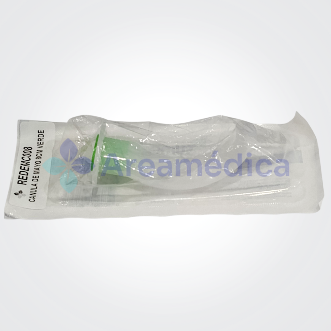 CANULA DE MAYO 8CM VERDE 80MM TUBO DE GUEDEL PRECIO X UNIDAD