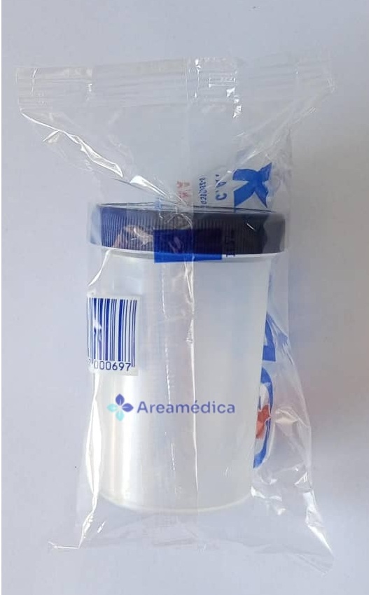 Vaso Recolector de Orina para Muestra Estandar Tapa Azul x Unidad