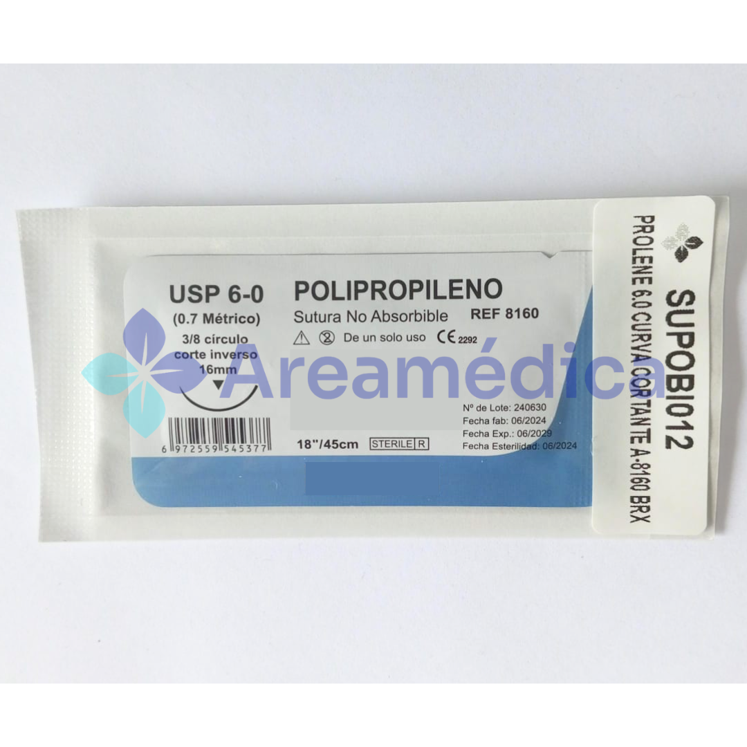 PROLENE 6.0 CURVA CORTANTE CUTICULAR 3/8C 16MM 45CM SUTURA