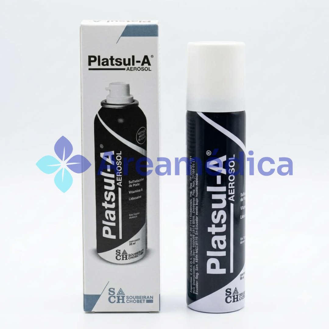 PLATSUL-A AEROSOL 50 ML SULFADIAZINA DE PLATA VITAMINA A LIDOCAINA