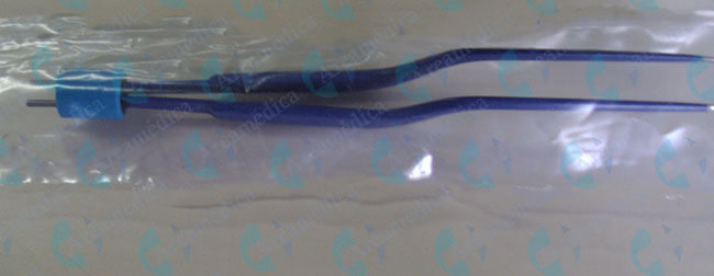 Pinza bipolar tipo Bayoneta 15cm azul para electrobisturi